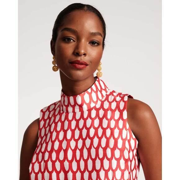 Frances Valentine Carlyle Panel Dress Loop Print Oyster Red… WORN ONCE! - Picture 4 of 15